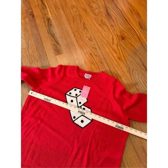 NWT Kate Spade Red Dice Wool Alpaca Oversized Sweater Size M - Picture 8 of 10